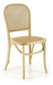 Scaun K502, stejar, ratan natural/lemn, 45x50x89 cm