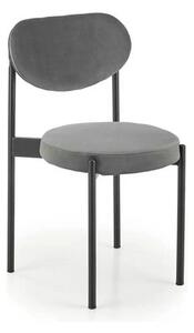 Scaun tapitat K509, gri, stofa catifelata, 42x48x80 cm