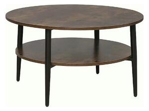 Masuta cafea ELLA A, maro rustic/negru mat, PAL/metal, 80x45 cm