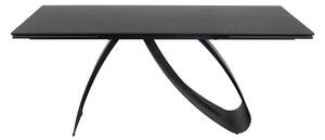 Masa cu blat de sticla/ceramica DIUNA CERAMIC, negru, 160/240x90x76 cm