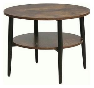 Masuta cafea ELLA B, maro rustic/negru mat, PAL/metal, 60x45 cm