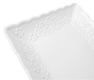 KONDELA Platou de servit, alb, ceramică, MODAF TIP 1