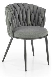 Scaun dining modern K516, gri/negru, stofa/otel, 57x60x79 cm