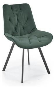 Scaun pivotant K519, verde inchis, stofa catifelata/metal, 54x63x86 cm