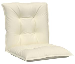 Perne scaun cu spătar scund, 2 buc., crem, 100x50x7 cm, textil
