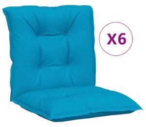 Perne scaun cu spătar mic 6 buc., albastru, 100x50x7 cm, textil
