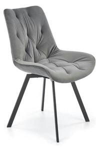 Scaun pivotant K519, gri, stofa catifelata/metal, 54x63x86 cm