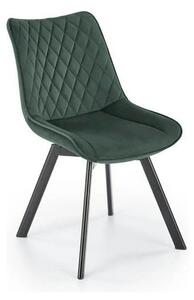 Scaun tapitat K520, verde/negru, stofa catifelata, 45x63x80 cm