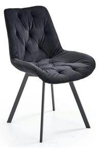 Scaun pivotant K519, negru, stofa catifelata/metal, 54x63x86 cm