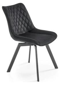 Scaun tapitat K520, negru, stofa catifelata, rotativ, 45x63x80 cm