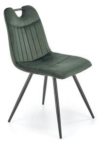 Scaun tapitat K521, verde/negru, stofa catifelata, 46x58x83 cm