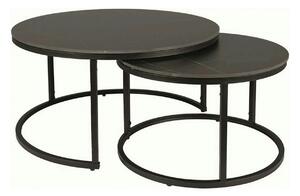 Set 2 masute cafea FERRANTE D, negru, ceramica/metal