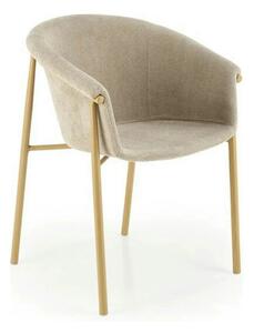 Scaun K489, bej/stejar, stofa clasica/metal, 59x56x80 cm