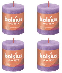 Bolsius Lumânări bloc rustice Shine, 4 buc., violet vibrant, 80x68 mm 103668780355