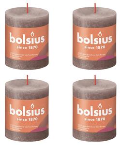 Bolsius Lumânări bloc rustice Shine, 4 buc. gri taupe rustic, 80x68 mm 103668780324