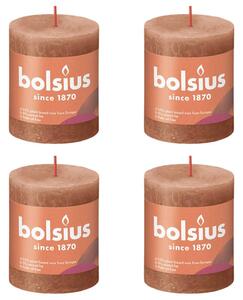 Bolsius Lumânări bloc rustice Shine, 4 buc., roz rustic, 80x68 mm 103668780337