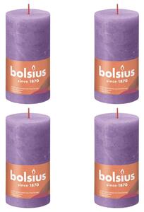 Bolsius Lumânări bloc rustice Shine, 4 buc., violet vibrant, 130x68 mm 103668790355