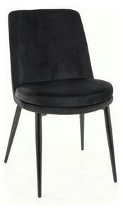 Scaun KAYLA, negru, stofa catifelata/metal, 49x46x84 cm