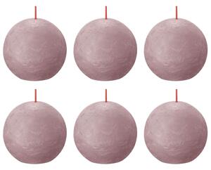 Bolsius Lumânări bilă rustice Shine, 6 buc., roz cenuşiu, 76x190 mm 103668890339