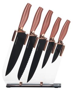 TEMPO-KONDELA MALIKA, set de cuţite într-un suport, 6 buc., roz auriu