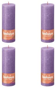 Bolsius Lumânări bloc rustice Shine, 4 buc., violet vibrant, 190x68 mm 103668850355