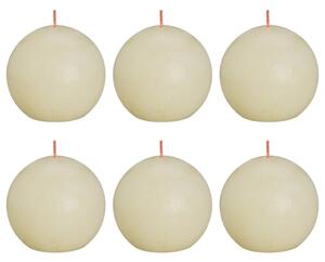 Bolsius Lumânări bilă rustice Shine, 6 buc., perlă fină, 76x190 mm 103668890305