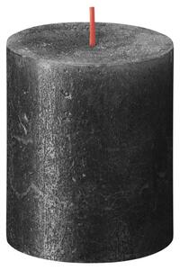 Bolsius Lumânări bloc rustice Shimmer, 4 buc., antracit, 80x68 mm 103667637031
