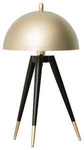 HOMCOM Lampă de masă și noptieră cu trepied și abajur tip cupolă lampă pentru birou cu fixare E27 pentru camera de zi sau dormitor negru și auriu