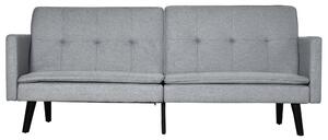 HOMCOM Canapea pat din material textil brodat și picioare din lemn, canapea cu 3 locuri cu spătar reglabil pe 3 niveluri, gri