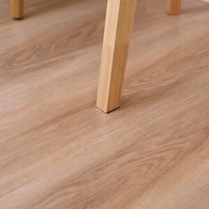 Lampă de podea cu trepied din lemn, lampă de podea modernă cu abajur din material textil alb, E27, 45x45x147cm HOMCOM | Aosom RO