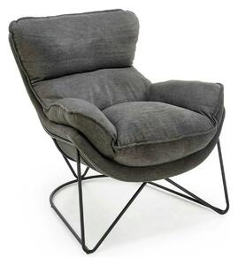 Scaun relaxare living VOLKER, gri, stofa clasica/metal, 75x88x85 cm
