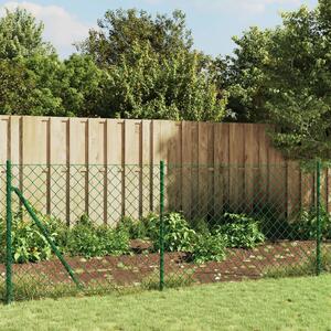 Gard plasă de sârmă cu bordură, verde, 0,8x10 m