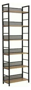 Etajera RAW R6, stejar/negru, PAL laminat/metal, 60x28x187 cm