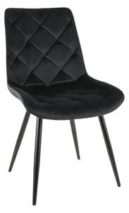 Scaun RALPH, negru, stofa catifelata/metal, 51x42x88 cm