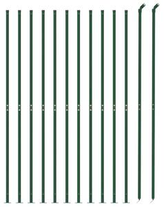 Gard plasă de sârmă cu bordură, verde, 1,6x25 m