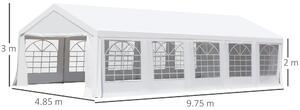 Outsunny cort gradina cu pereti si ferestre 9.75x4.85m, alb | Aosom Ro