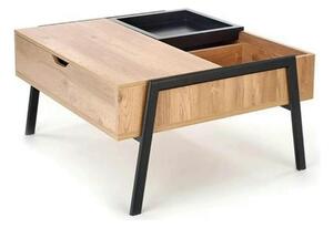 Masuta cafea PODIUM, stejar/negru, 85x80x43/64 cm