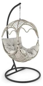 Balansoar gradina RASMUS, negru/bej, ratan sintetic, 85x60x202 cm