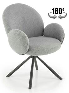 Scaun rotativ K498, gri, stofa/metal, 64x63x90 cm