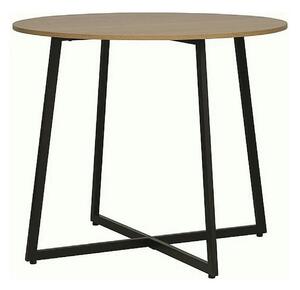 Masa LUNA, stejar/negru, PAL laminat/metal, 90x76 cm