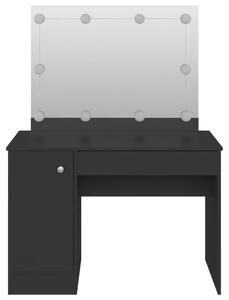Masă de machiaj cu lumini LED, negru , 110x55x145 cm, MDF