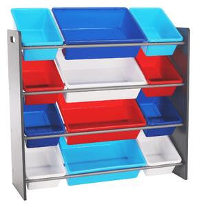 KONDELA Organizator de jucării, multicolor / gri, KIDO TYPE 1