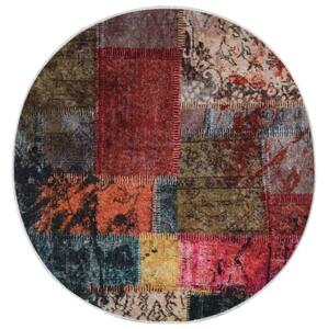 Covor lavabil, mozaic multicolor, φ120 cm, antiderapant