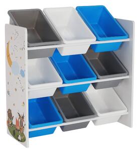 KONDELA Organizator/raft pentru jucării, multicolor/model, DARLING TIP 3