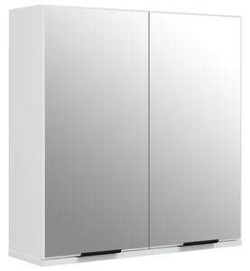 Dulap de baie cu oglindă, alb, 64x20x67 cm