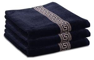 2x prosop GREEK 70x130 cm negru, 100% bumbac