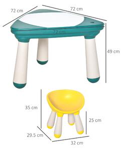 Homcom Masa de Joc Container pentru copii cu scaun si compartimente Varsta 2-5 ani in ABS si PP