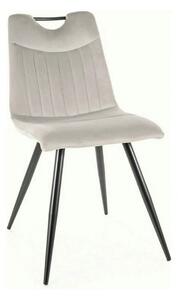 Scaun ORFE, gri deschis/negru, stofa catifelata /metal, 45x40x86 cm