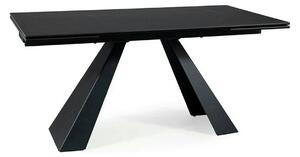 Masa extensibila SALVADORE CERAMIC, negru mat cu efect de marmura, sti