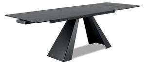 Masa extensibila SALVADORE CERAMIC, gri/negru mat, sticla securizata/c